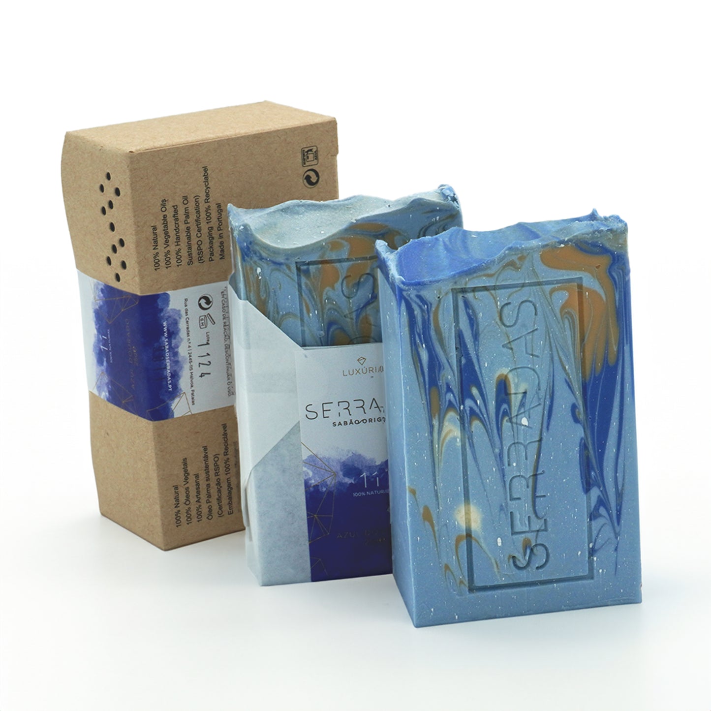 Sabonete Serradas Artesanal e Natural Azul Dourado N11
