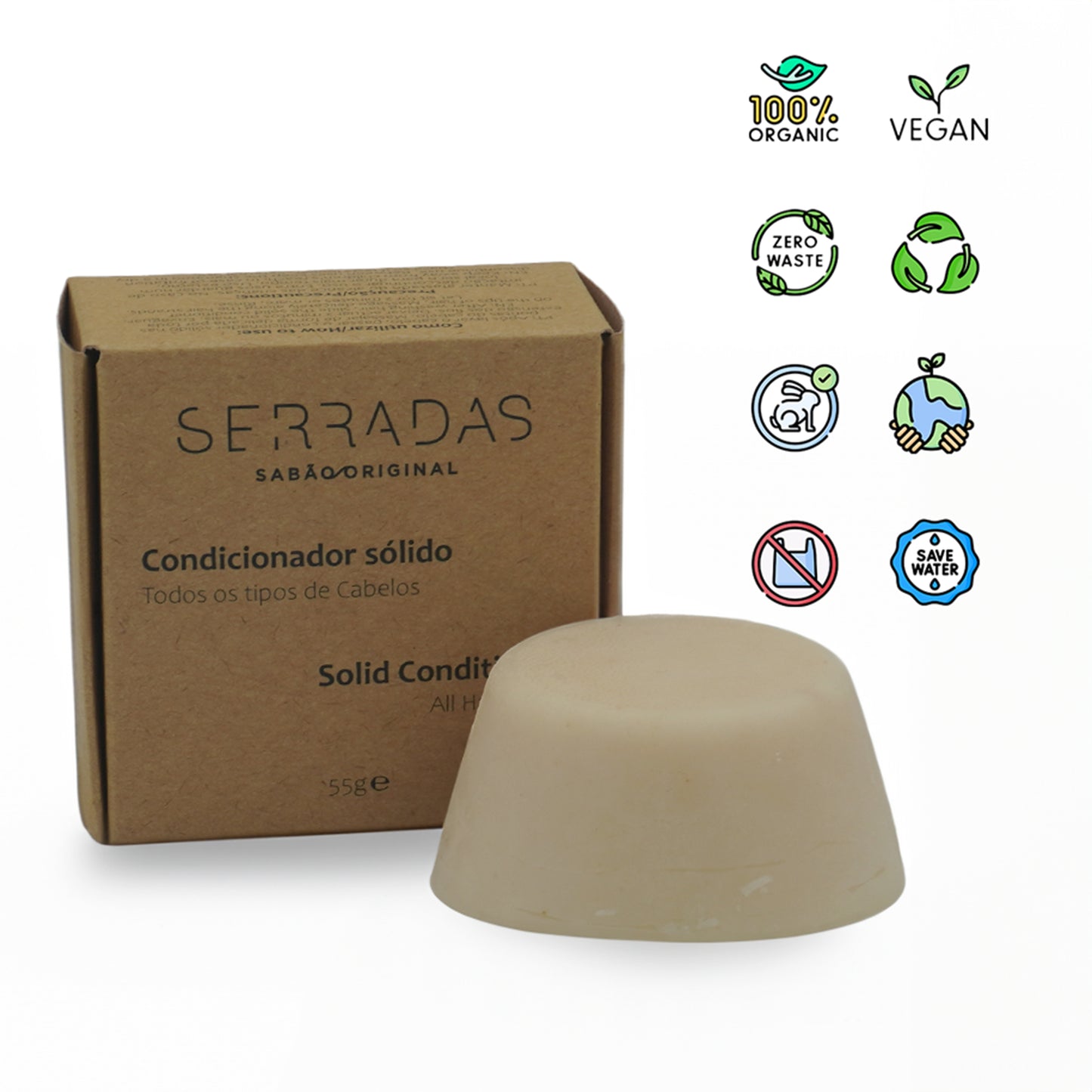Condicionador Sólido Serradas - Artesanal e Natural zero waste organic vegan